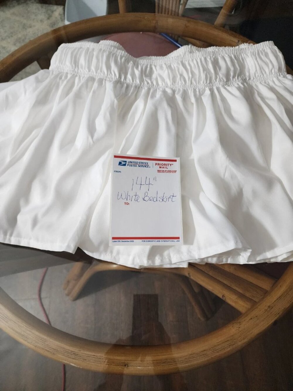 White Bedskirt 144" Diameter